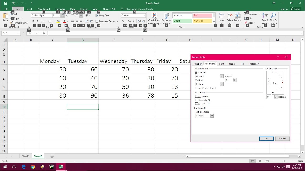 Shortcut Keys In Excel